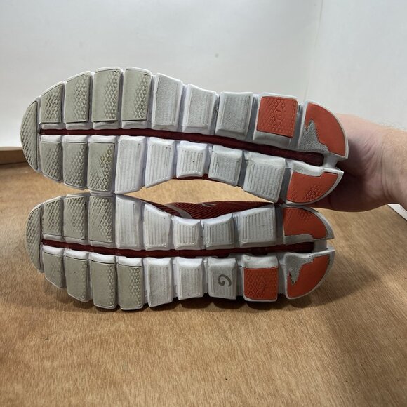 On Running Red and White Athletic Shoes - Picture 8 of 10